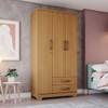Guarda-Roupa Solteiro Açaí 3 Portas 2 Gavetas Cinamomo -  Henn