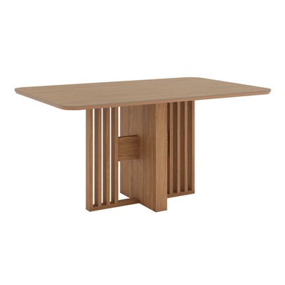 Mesa de Madeira Dinah 160 Cm com Vidro Nature - Henn