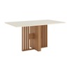 Mesa de Madeira Dinah 160 Cm com Vidro Sc150 Nature/Off White - Henn