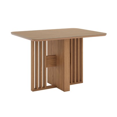 Mesa de Madeira Dinah 120 Cm com Vidro Nature - Henn