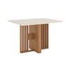 Mesa de Madeira Dinah 120 Cm com Vidro Ripado Sc153 Nature/Off White - Henn