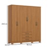 Guarda-Roupa Casal Caju 6 Portas 3 Gavetas Cinamomo - Henn