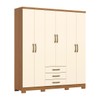 Guarda-Roupa Casal Caju 6 Portas 3 Gavetas Cinamomo/Off White - Henn