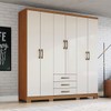 Guarda-Roupa Casal Caju 6 Portas 3 Gavetas Cinamomo/Off White - Henn