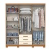 Guarda-Roupa Casal Caju 6 Portas 3 Gavetas Cinamomo/Off White - Henn