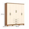 Guarda-Roupa Casal Caju 6 Portas 3 Gavetas Cinamomo/Off White - Henn