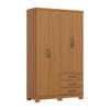 Guarda-Roupa Solteiro Caju 4 Portas 3 Gavetas Cinamomo - Henn