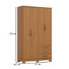 Guarda-Roupa Solteiro Caju 4 Portas 3 Gavetas Cinamomo - Henn