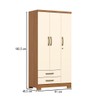Guarda-Roupa Solteiro Açaí 3 Portas 2 Gavetas Cinamomo/Off White - Henn