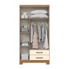 Guarda-Roupa Solteiro Açaí 3 Portas 2 Gavetas Cinamomo/Off White - Henn