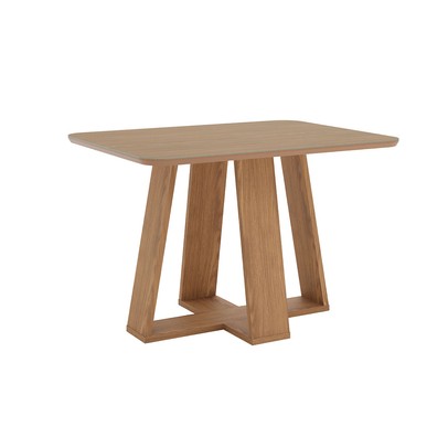 Mesa de Madeira Lins 120 Cm com Vidro Nature - Henn