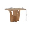 Mesa de Madeira Vértice 120 Cm com Vidro Nature - Henn