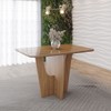 Mesa de Madeira Vértice 120 Cm com Vidro Nature - Henn