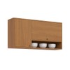 Armário Aéreo Cozinha 120 Cm Venaly 2 Portas com Nicho Cinamomo - Henn