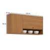 Armário Aéreo Cozinha 120 Cm Venaly 2 Portas com Nicho Cinamomo - Henn
