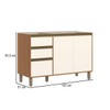Balcão de Cozinha para Pia 120 Cm Venaly 3 Portas 2 Gavetas Cinamomo/Off White - Henn
