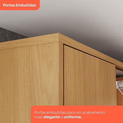 Balcão de Cozinha para Pia 120 Cm Venaly 3 Portas 2 Gavetas Cinamomo/Off White - Henn