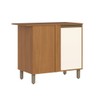 Balcão de Cozinha de Canto 94 Cm Venaly 1 Porta com Tampo Cinamomo/Off White - Henn