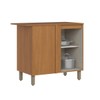 Balcão de Cozinha de Canto 94 Cm Venaly 1 Porta com Tampo Cinamomo/Off White - Henn