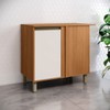 Balcão de Cozinha de Canto 94 Cm Venaly 1 Porta com Tampo Cinamomo/Off White - Henn