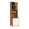 Torre Quente Venaly 4 Portas com Vidro C589 Cinamomo/Off White - Henn