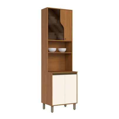 Torre Quente Venaly 4 Portas com Vidro C589 Cinamomo/Off White - Henn