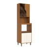Torre Quente Venaly 4 Portas com Vidro Cinamomo/Off White - Henn