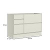 Balcão de Cozinha para Pia 120 Cm Fineze 1 Porta 4 Gavetas 100% Mdf Areia Hp - Henn
