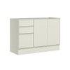 Balcão de Cozinha para Pia 120 Cm Fineze 3 Portas 2 Gavetas 100% Mdf Areia Hp - Henn