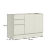 Balcão de Cozinha para Pia 120 Cm Fineze 3 Portas 2 Gavetas 100% Mdf Areia Hp - Henn
