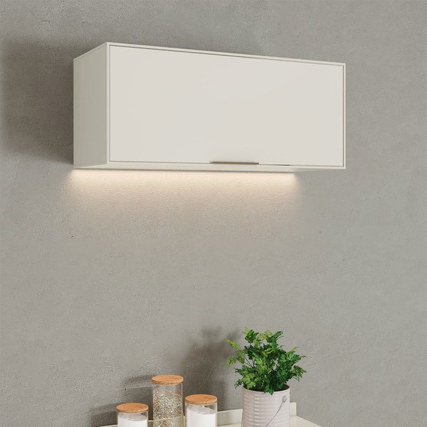 Armário Aéreo Cozinha 80 Cm Fineze 1 Porta 100% Mdf Areia Hp - Henn