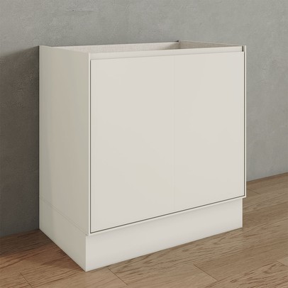 Balcão de Cozinha 80 Cm Fineze 2 Portas 100% Mdf Areia Hp - Henn