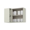 Armário Aéreo Cozinha de Canto 94 Cm Fineze 1 Porta com Nicho 100% Mdf Areia Hp - Henn