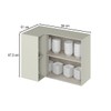 Armário Aéreo Cozinha de Canto 94 Cm Fineze 1 Porta com Nicho 100% Mdf Areia Hp - Henn