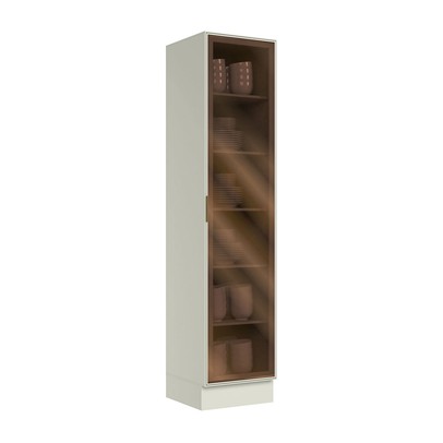 Cristaleira Fineze 1 Porta com Vidro Reflecta 100% Mdf Areia Hp - Henn