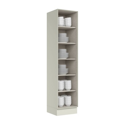 Cristaleira Fineze 1 Porta com Vidro Reflecta 100% Mdf Areia Hp - Henn