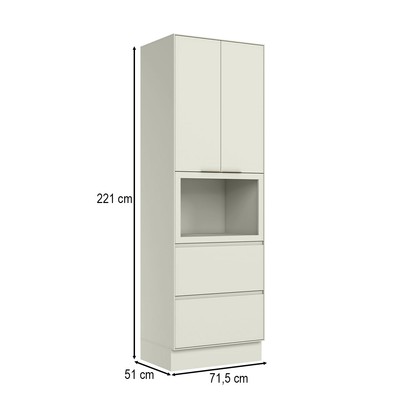 Torre Quente Fineze 2 Portas 2 Gavetas 100% Mdf Areia Hp - Henn