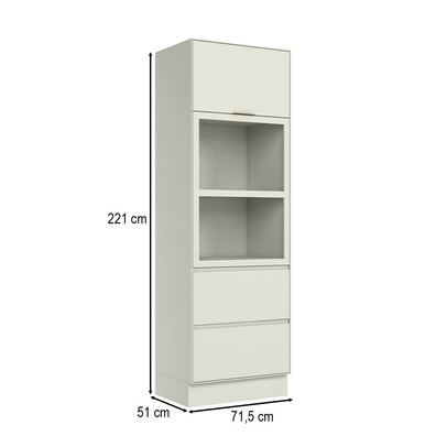 Torre Quente Fineze 1 Portas 2 Gavetas 100% Mdf Areia Hp - Henn
