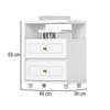 Mesa de Cabeceira Americana 2 Gavetas Branco Hp - Henn