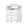 Mesa de Cabeceira Americana 2 Gavetas Branco Hp - Henn