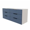 Cômoda Madri 6 Gavetas Azul/Branco - Panorama Móveis