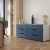 Cômoda Madri 6 Gavetas Azul/Branco - Panorama Móveis