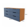Cômoda Madri 6 Gavetas Azul/Freijó - Panorama Móveis