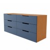 Cômoda Madri 6 Gavetas Azul/Freijó - Panorama Móveis