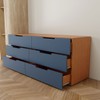 Cômoda Madri 6 Gavetas Azul/Freijó - Panorama Móveis