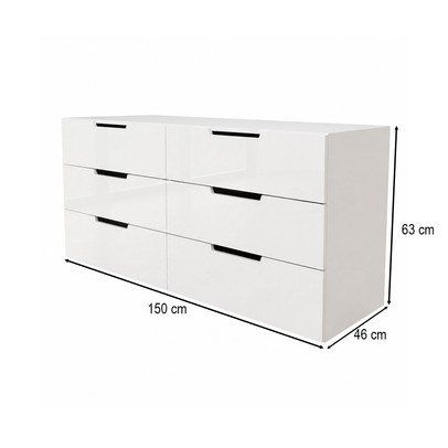 Cômoda Madri 6 Gavetas Branco - Panorama Móveis