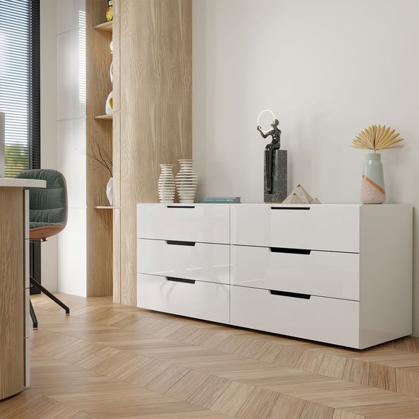 Cômoda Madri 6 Gavetas Branco - Panorama Móveis