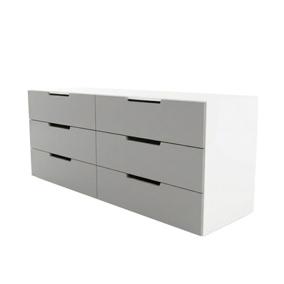 Cômoda Madri 6 Gavetas Cinza/Branco - Panorama Móveis