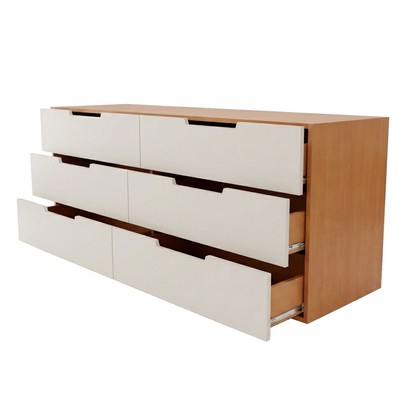 Cômoda Madri 6 Gavetas Creme/Freijó - Panorama Móveis