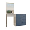 Cômoda Milão 4 Gavetas com Espelho Azul/Branco - Panorama Móveis
